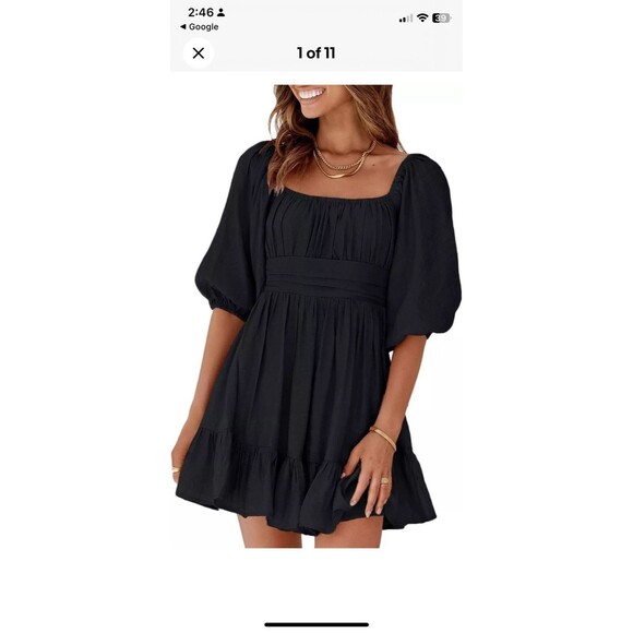 Dokotoo Size XS Black Mini Dress Backless Back Tie Ruffle Flirty Flouncy Party - Picture 1 of 10